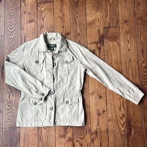 Eddie Bauer Khaki Button Down Utility Jacket- Size M